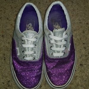 vans purple and silver glitter
